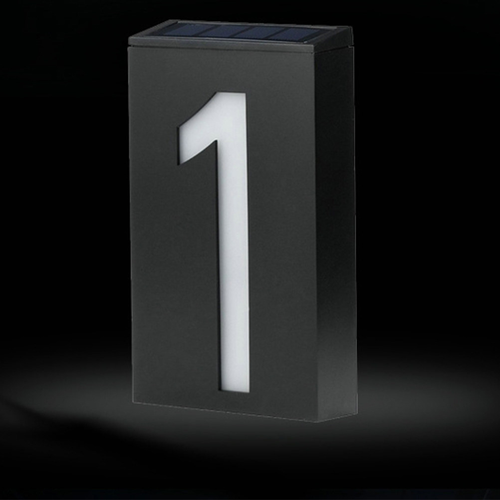 Home Security For Doors - Solar Power Number 1 LED Doorplate