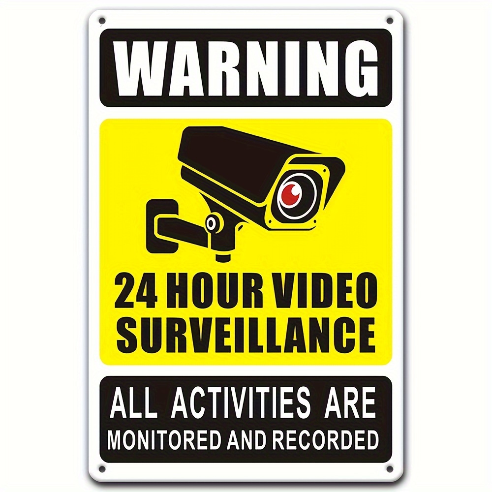 Home Security Panel - 24/7 Video Surveillance Warning Sign -
