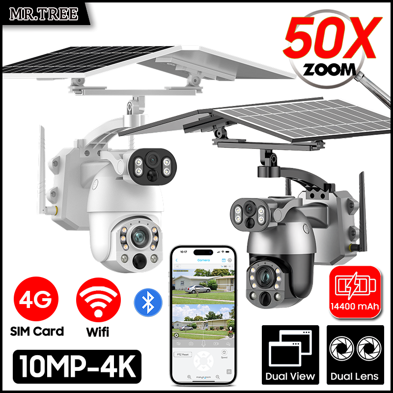 Home Security Panel - 4K 50X Optical Zoom Dual Lens