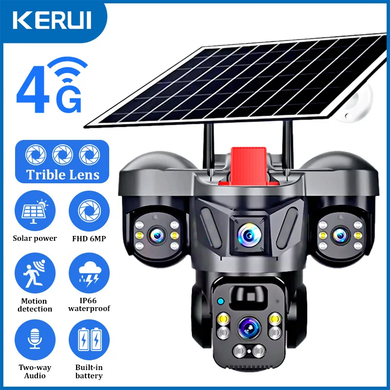 Home Security Panel - KERUI Outdoor PTZ 6MP 4G SIM