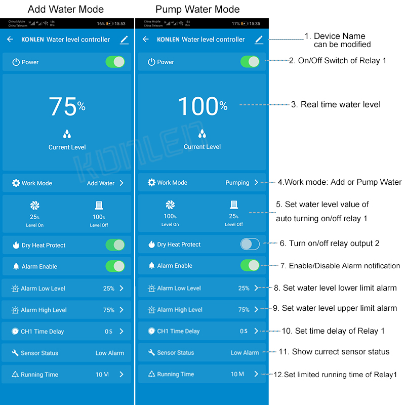 KONLEN Tuya Water Level Sensor - Home Security App review and price
