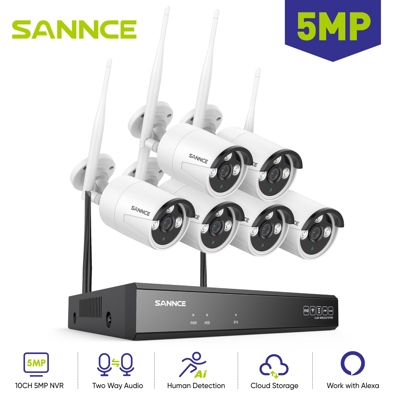 SANNCE 6PCS 5MP Wifi Camera IP - Home Security Panel review and price