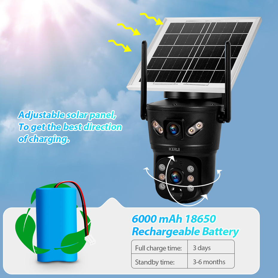 KERUI 6MP 4G SIM WiFi Solar Ca - Home Security Video review and price