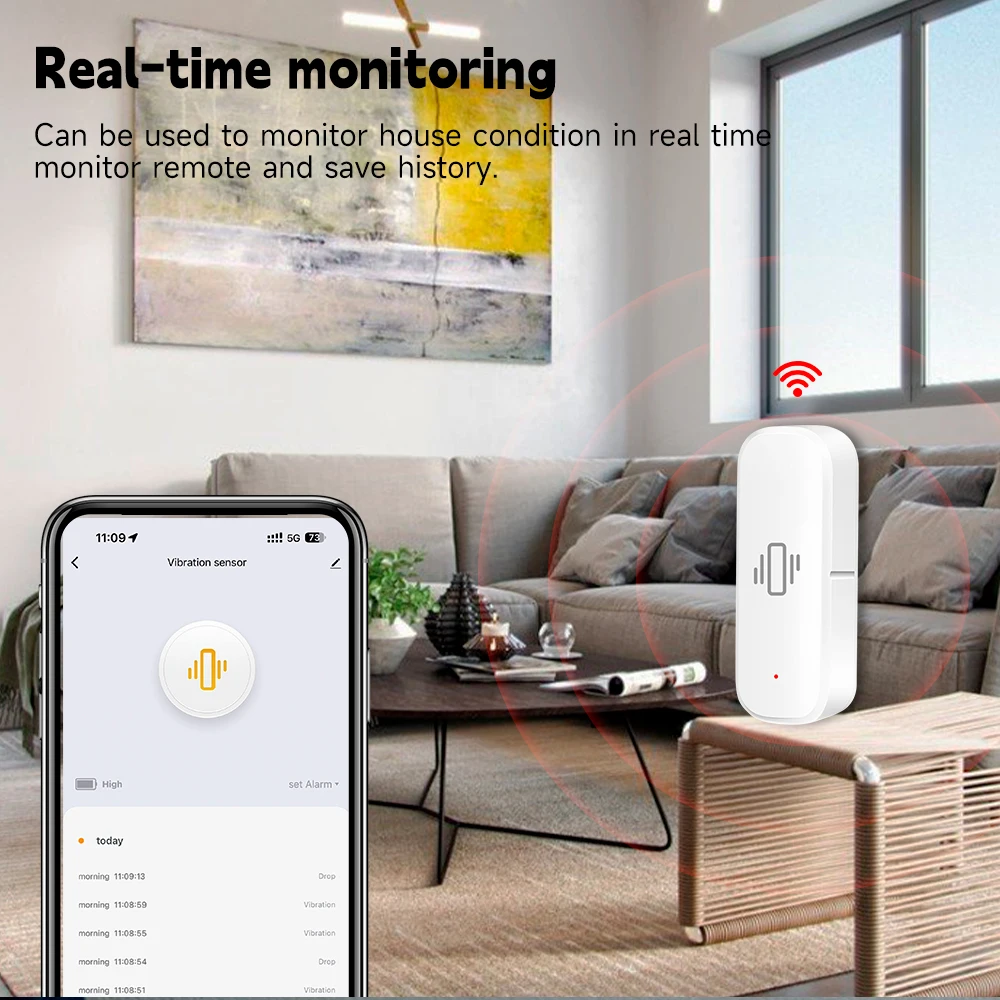 WiFi/Zigbee Smart Vibration Se - Home Security Alarm review and price