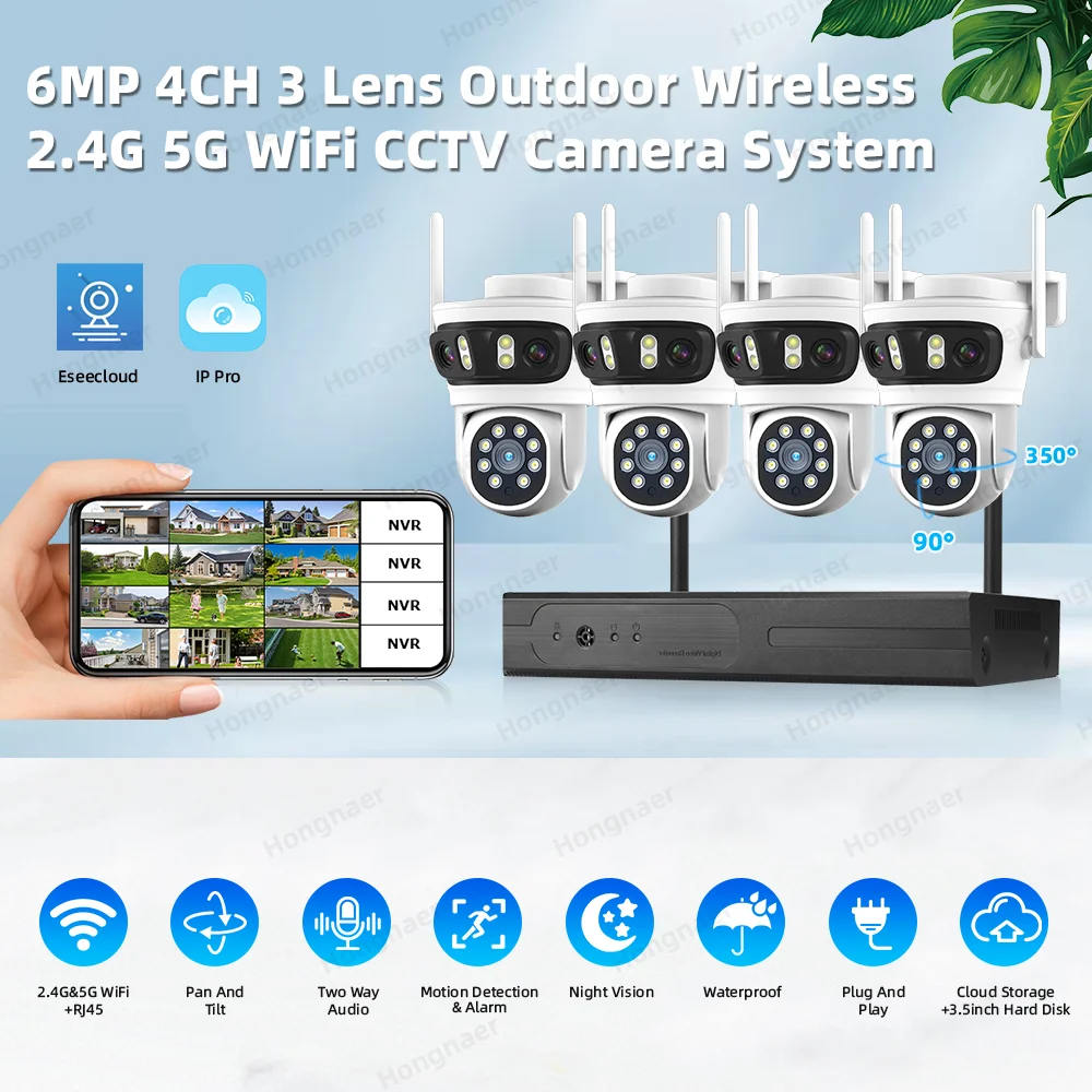 2026 Hongnaer 6MP 4CH 3 Lens 2 - Home Security Wireless review and price