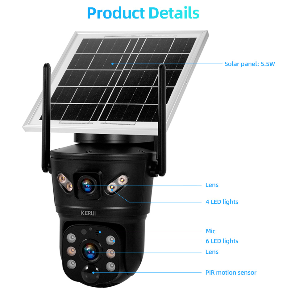 KERUI 6MP WIFI 4G Solar Camera - Home Security Video review and price