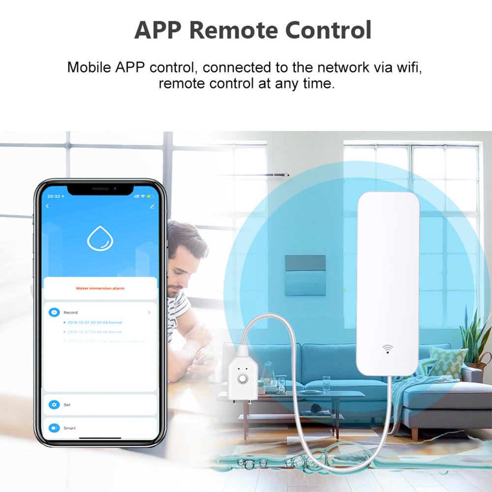 Tuya WiFi Water Leak Sensor, W - Home Security App review and price