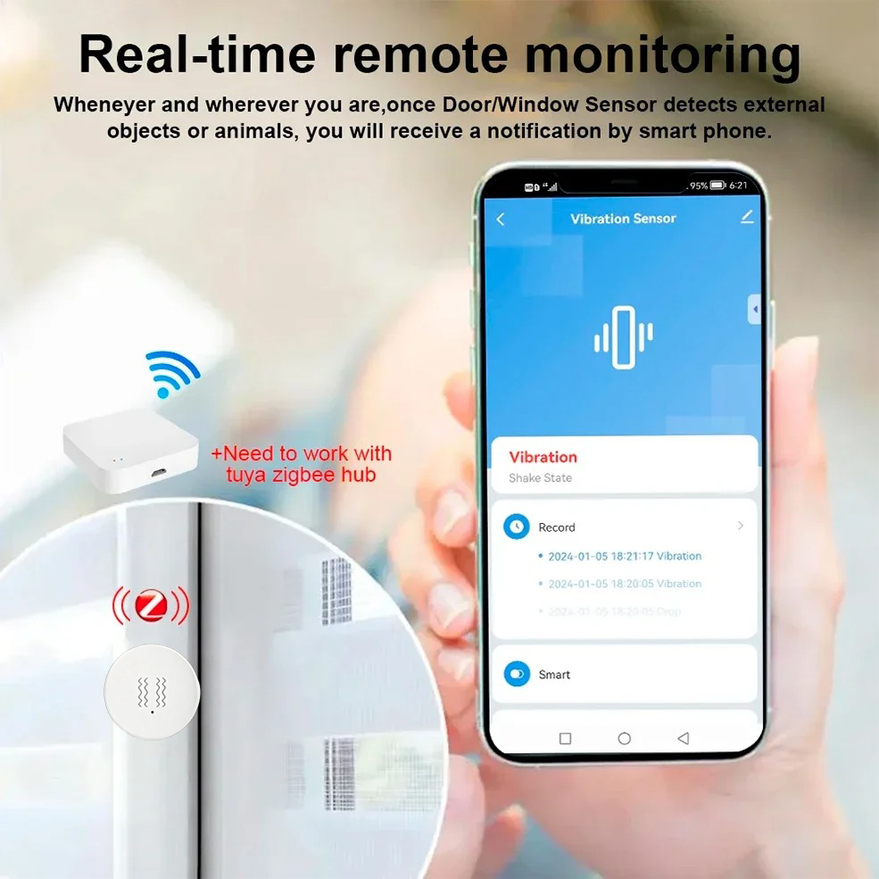 Tuya ZigBee Smart Vibration &  - Home Security Alarm review and price