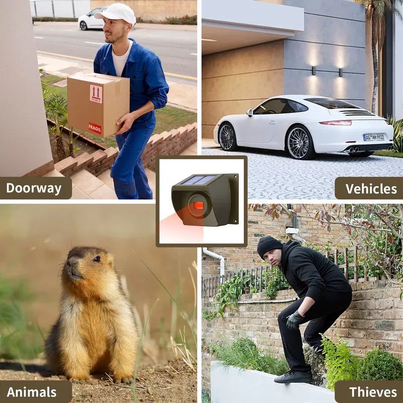 Outdoor Solar - Powered Wirele - Home Security Alarm review and price