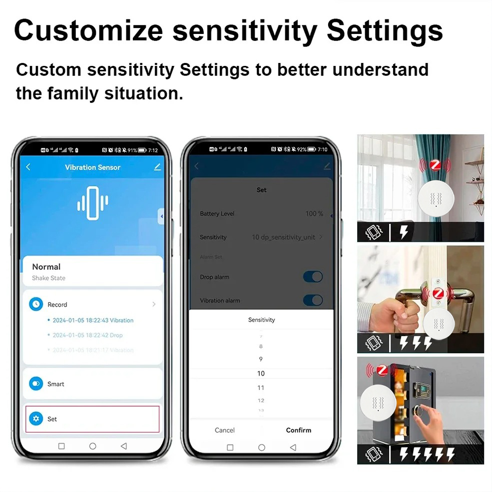 Tuya Zigbee Smart Vibration Se - Home Security Alarm review and price