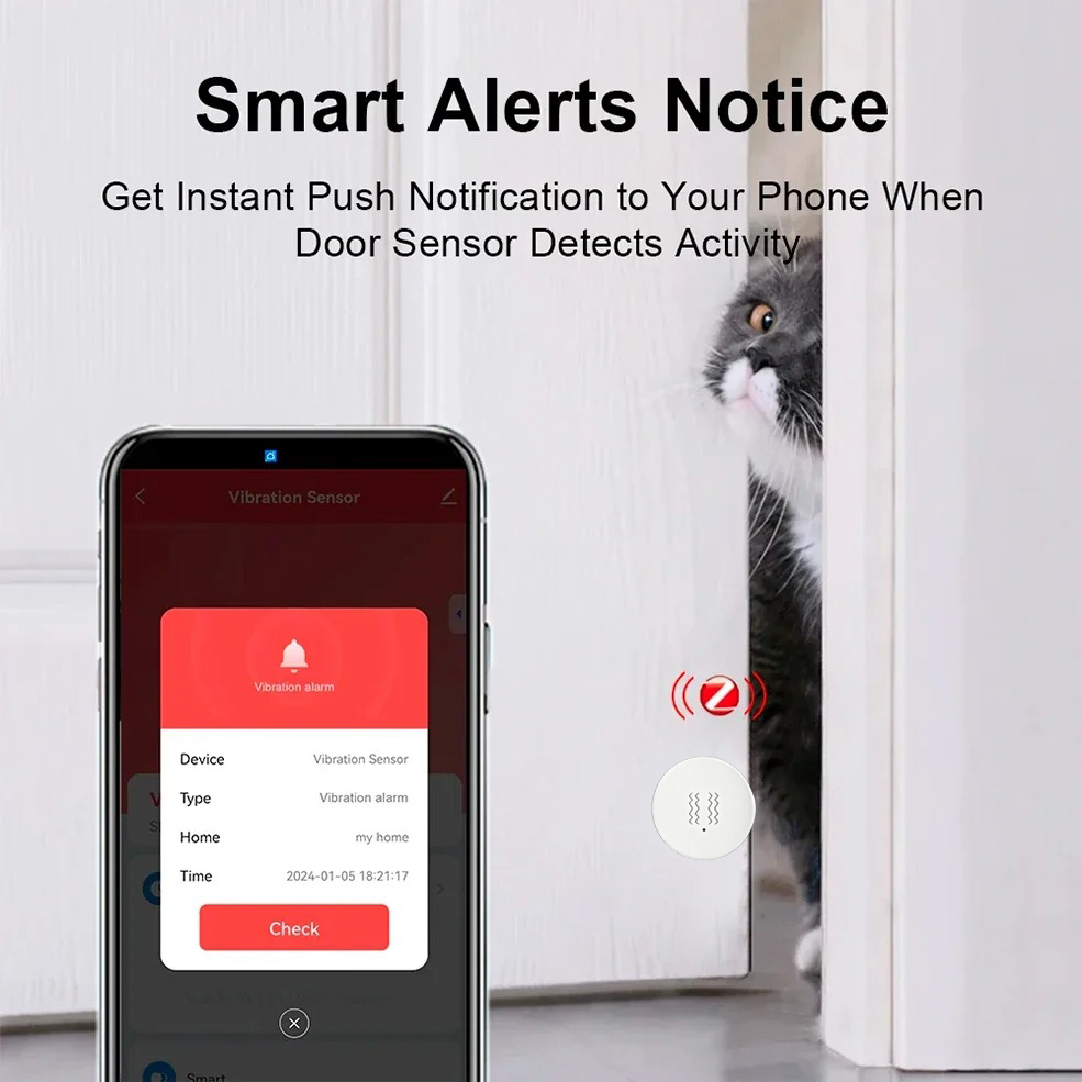 Tuya Zigbee Smart Vibration Se - Home Security Alarm review and price