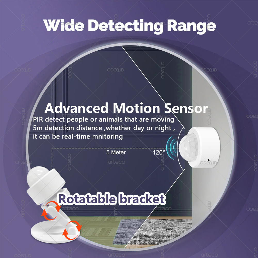 Zigbee 3.0 Mini PIR Motion Sen - Home Security Alarm review and price